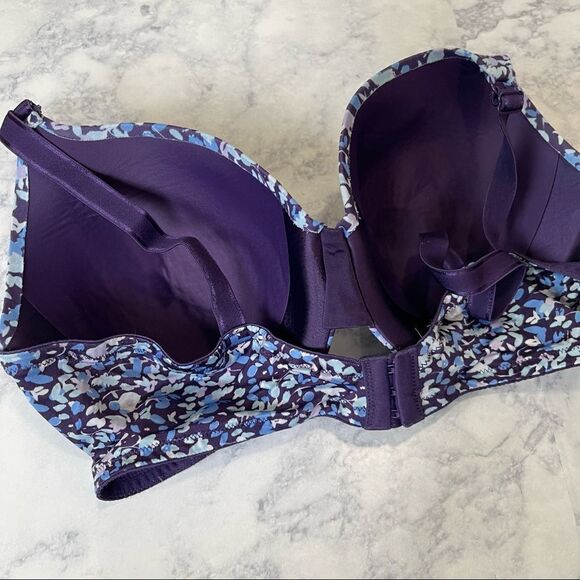 Warners Purple Floral This Is Not‎ A Bra Full-Coverage T-Shirt Bra 01593 - Picture 3 of 6
